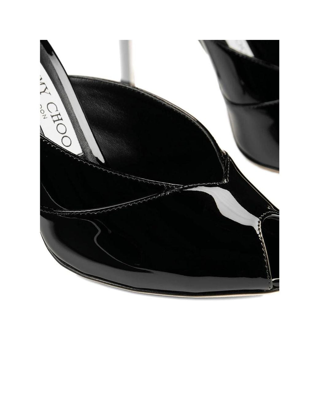 Jimmy Choo Black Brigitte 100 Patent Leather Mules