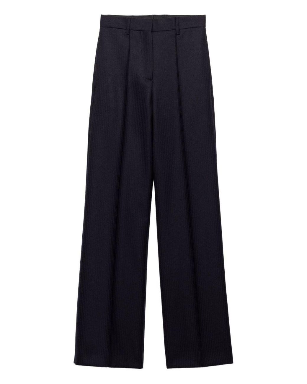 Prada Blue Wool Tailored Trousers