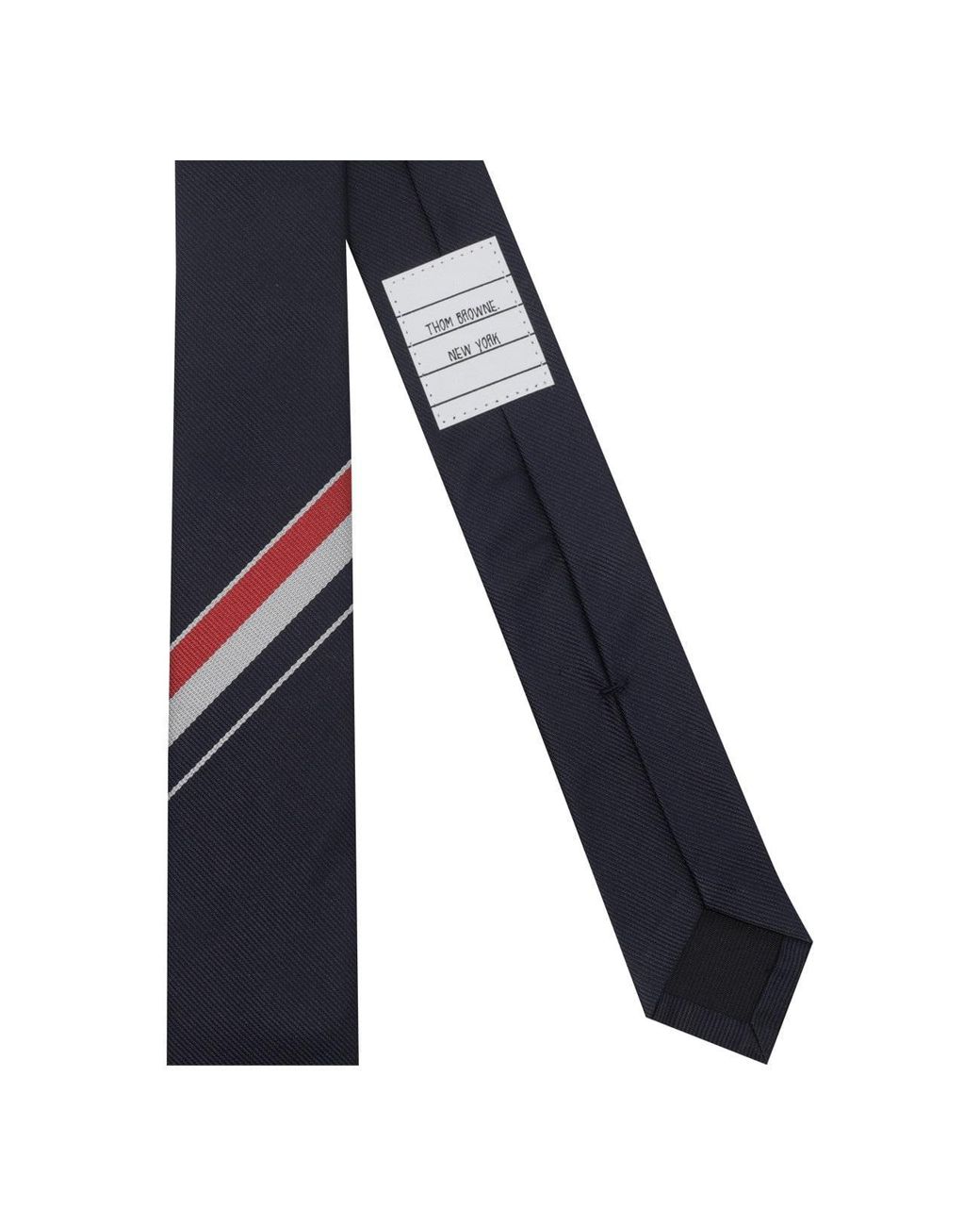 Thom Browne Black Logo Stripe Tie for men