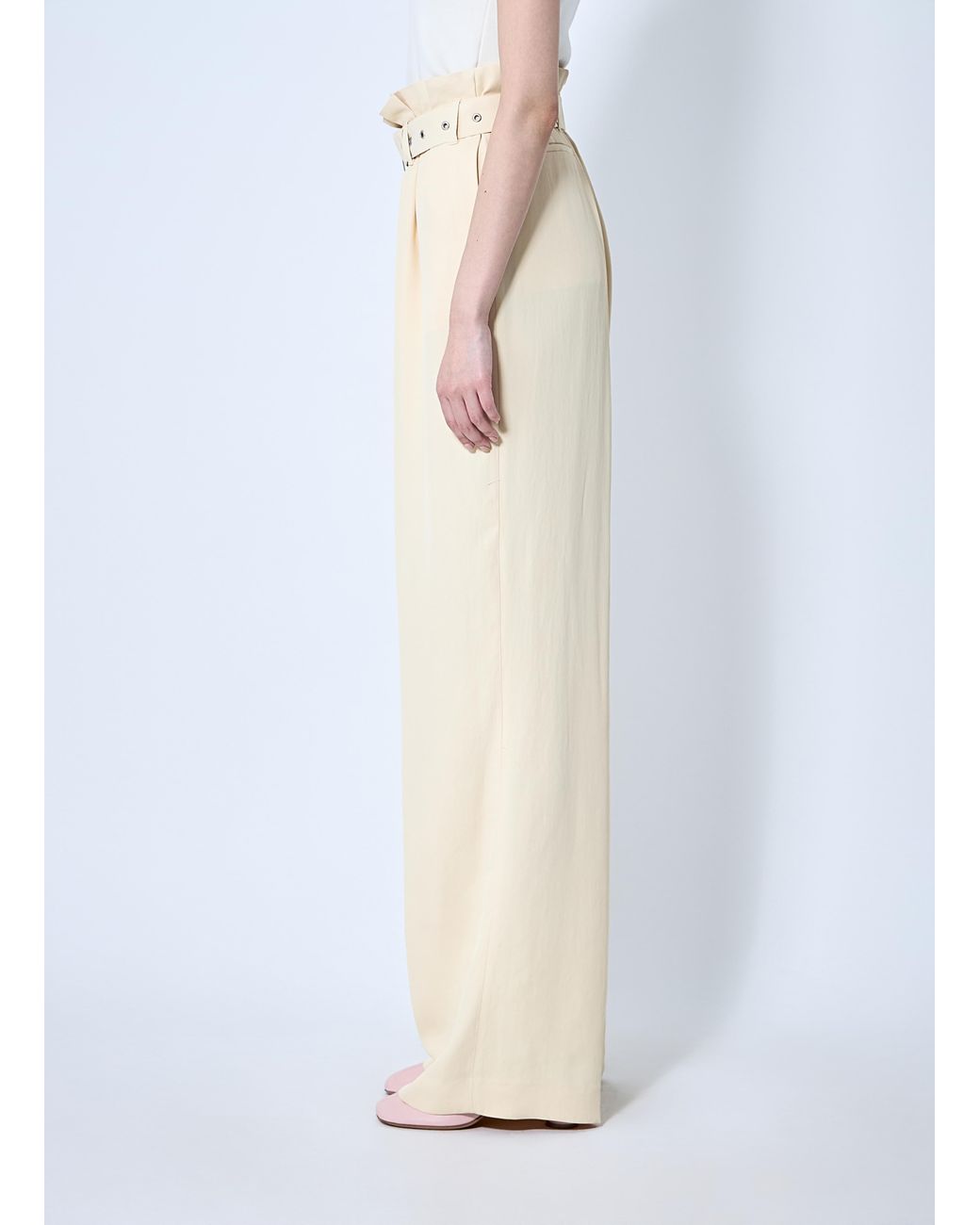 Dries Van Noten White Belted Pants