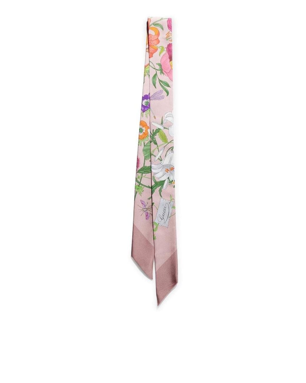 Gucci White Printed Silk Ribbon