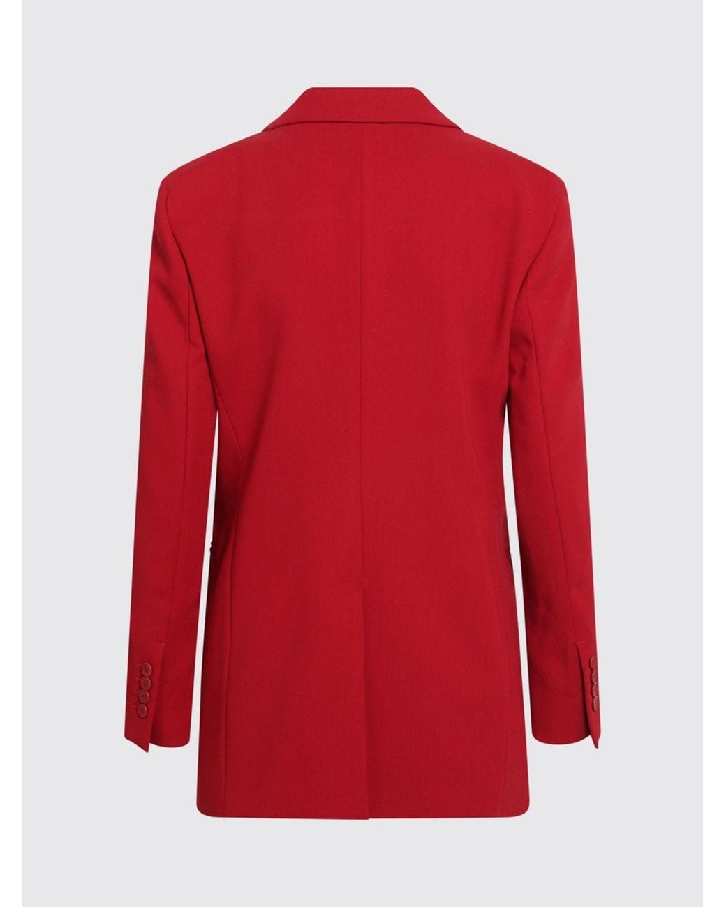 Max Mara Red Single-Breasted Cropped Blazer