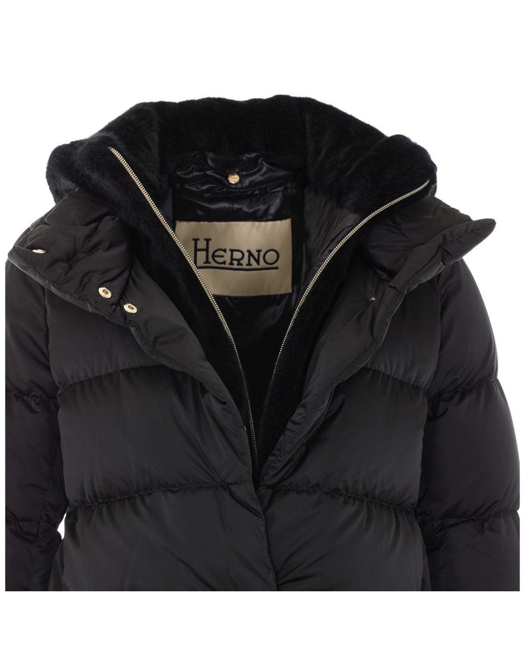 Herno Black Satin A-Shape Down Jacket