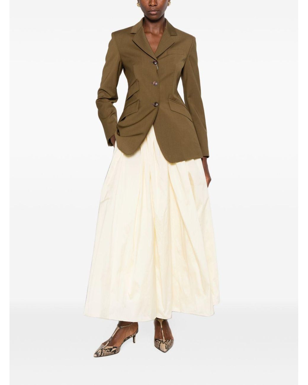 Max Mara Green Wool Single-Breasted Jacket