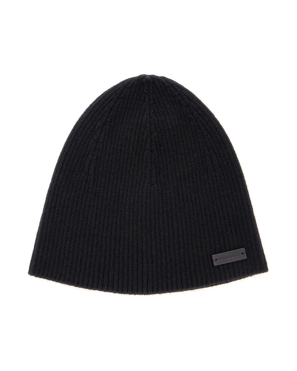 Saint Laurent Blue Beanie With Logo Patch for men