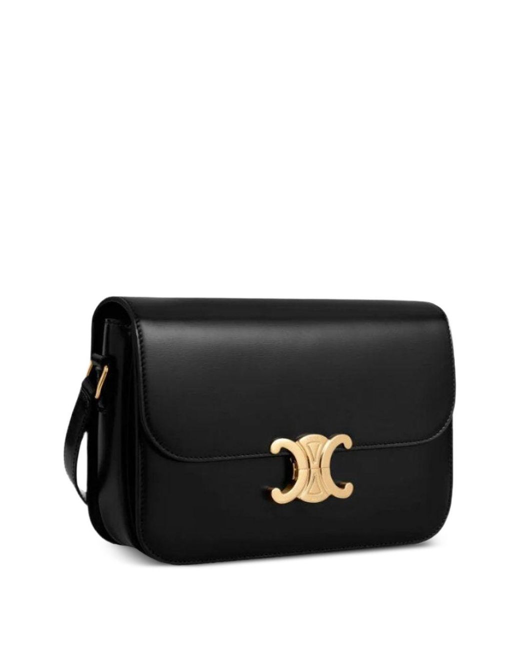 Céline Black Triomphe Classique Leather Shoulder Bag
