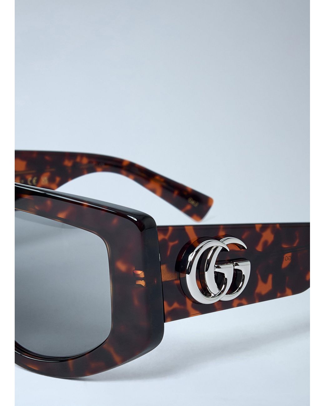 Gucci Gray Rectangle Sunglasses for men