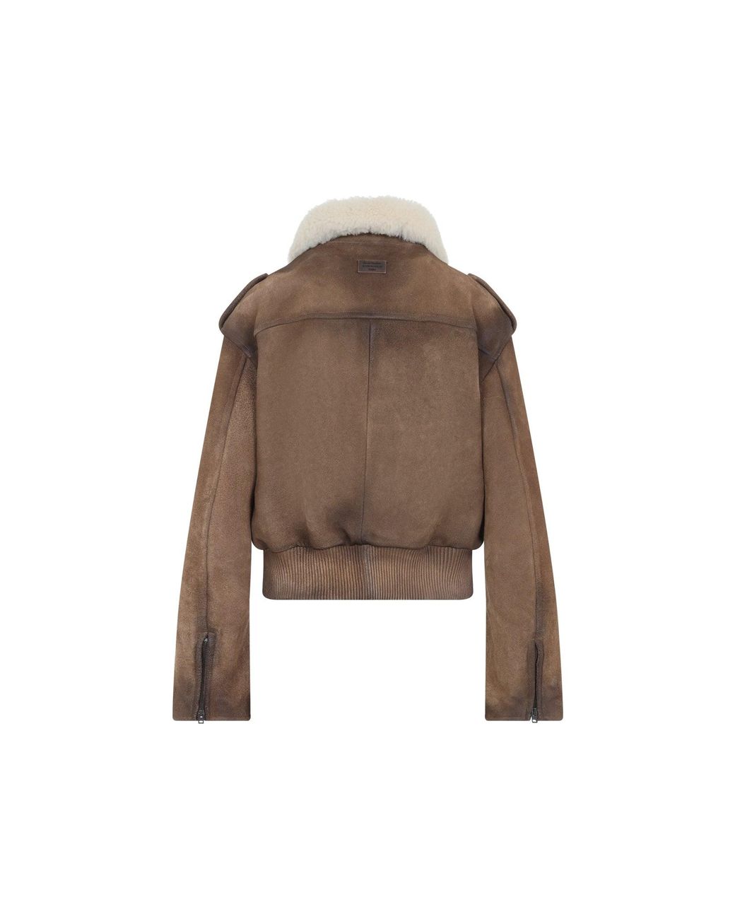 Acne Brown Leather Bomber Jacket