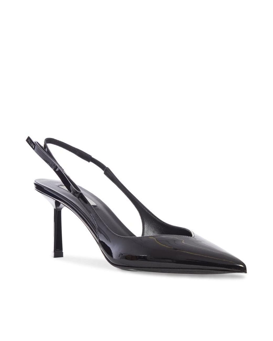 Prada White Patent Leather Slingback