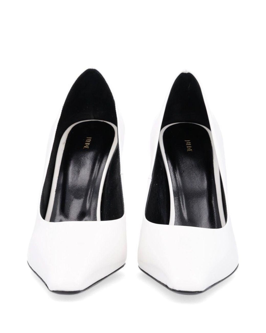 Jude White Pointed-Toe Pumps