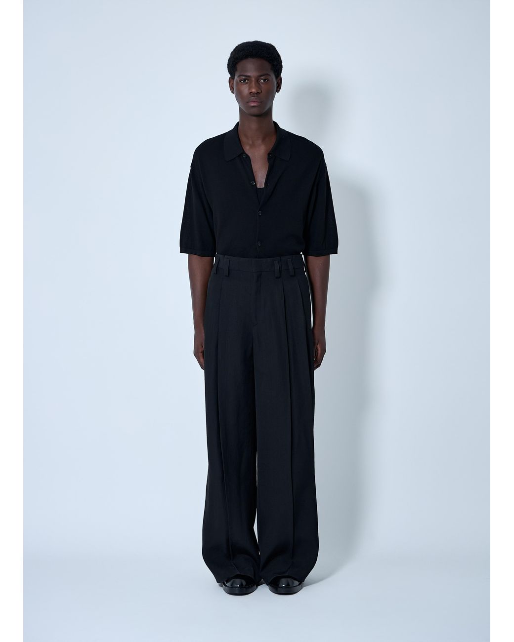 Jil Sander Blue Tailored Wool Pants for men