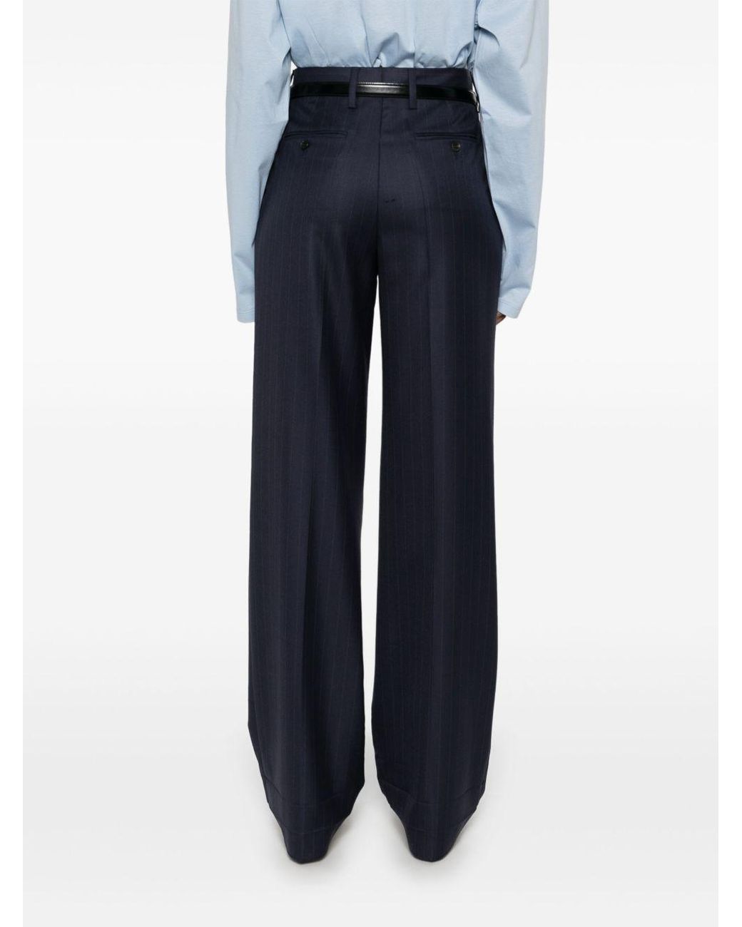 Prada Blue Pinstripe Trousers
