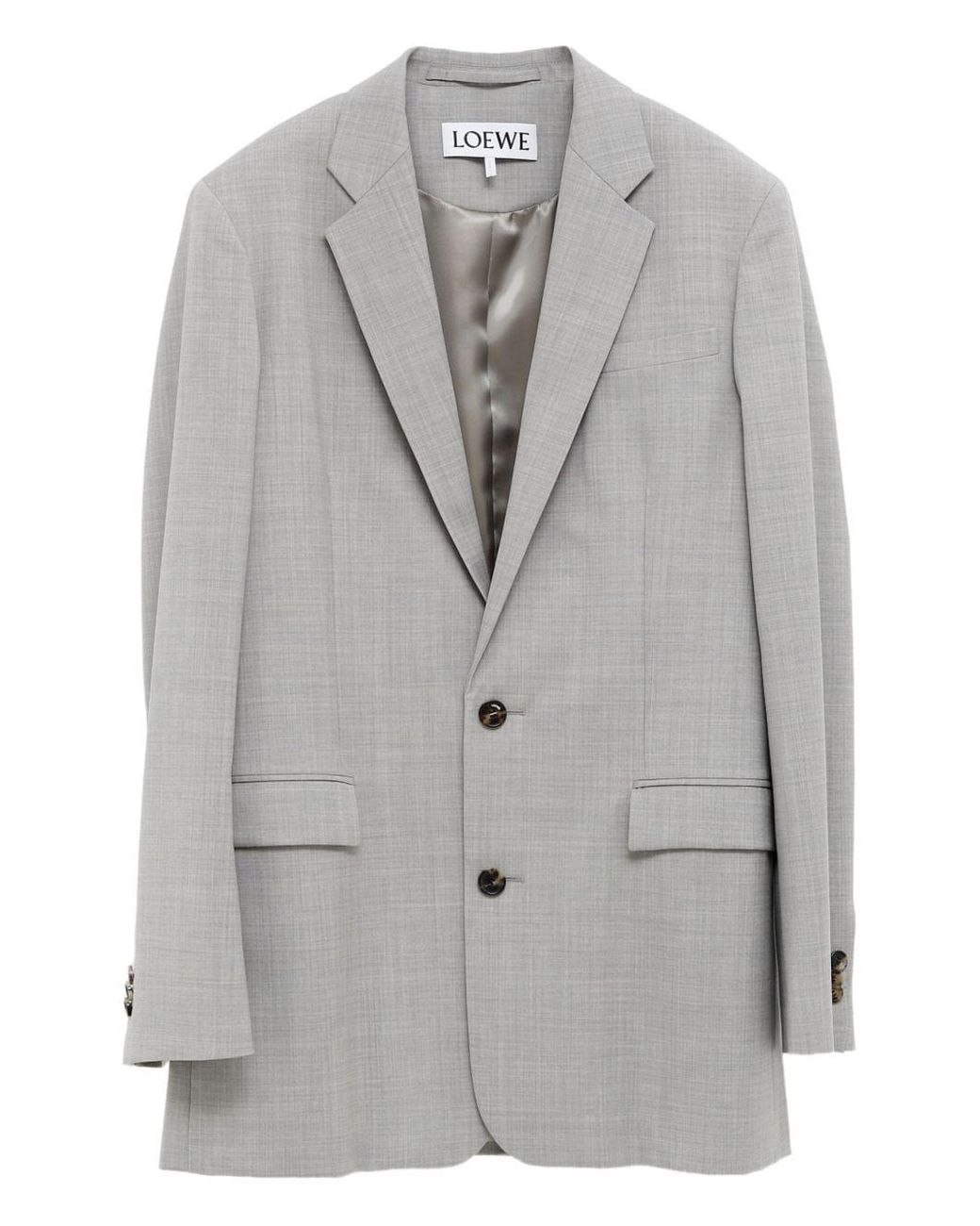 Loewe Gray Wool Single-Breasted Jacket for men