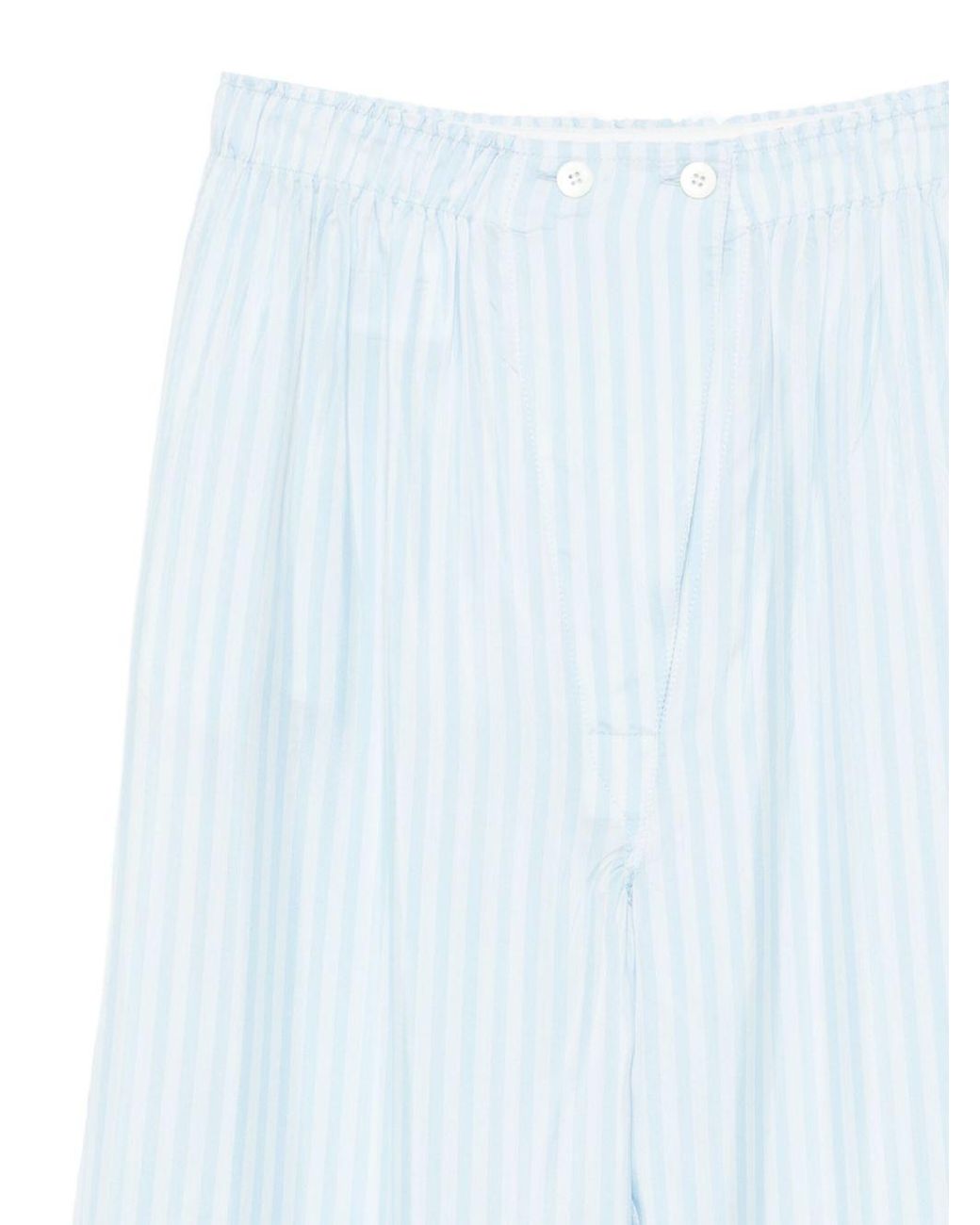 Prada Blue Cotton Blend Trousers