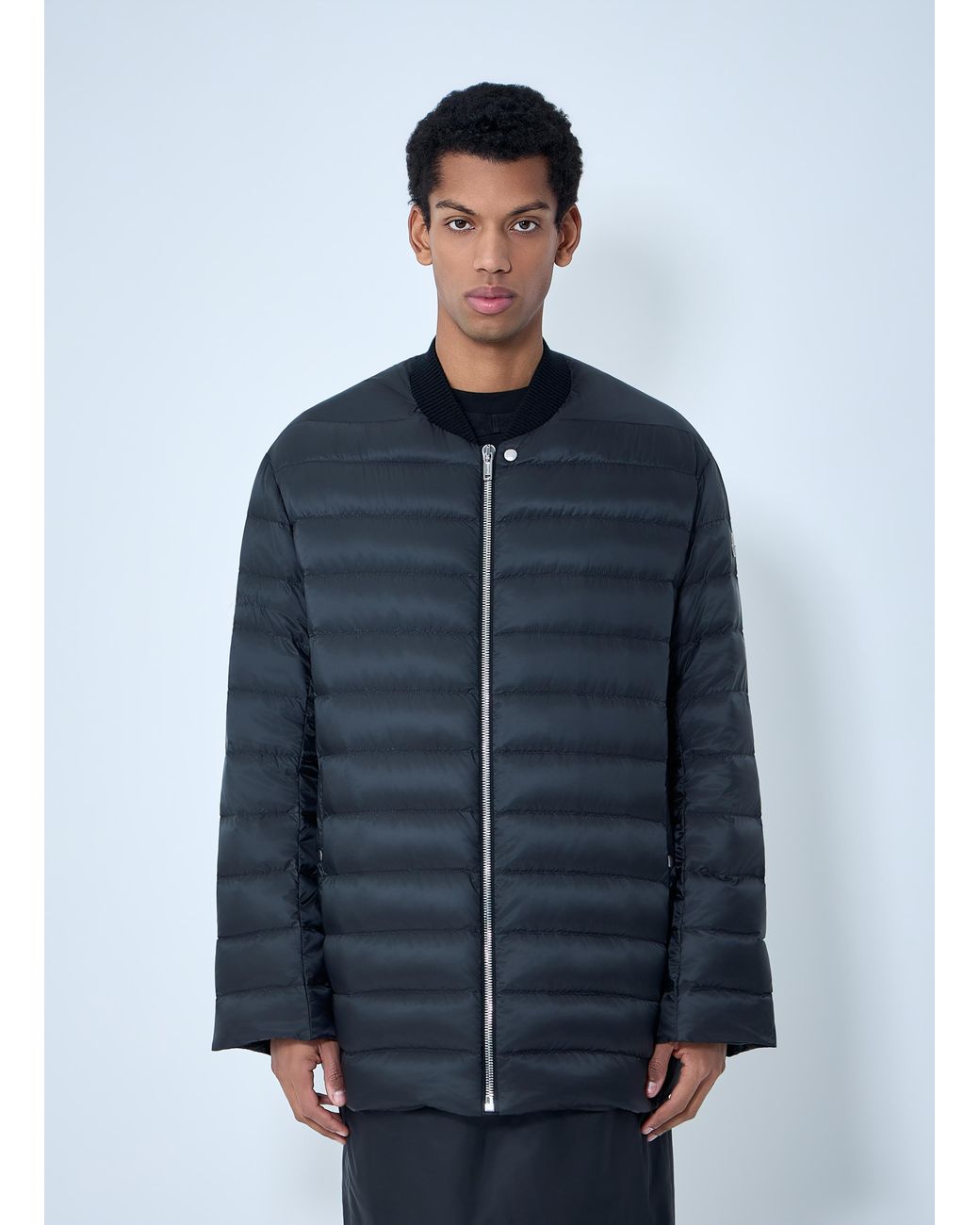 Moncler Blue Rick Owens Flight Parka Bomber Jacket