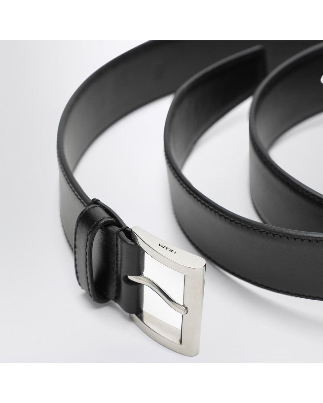 Prada Black Leather Belt