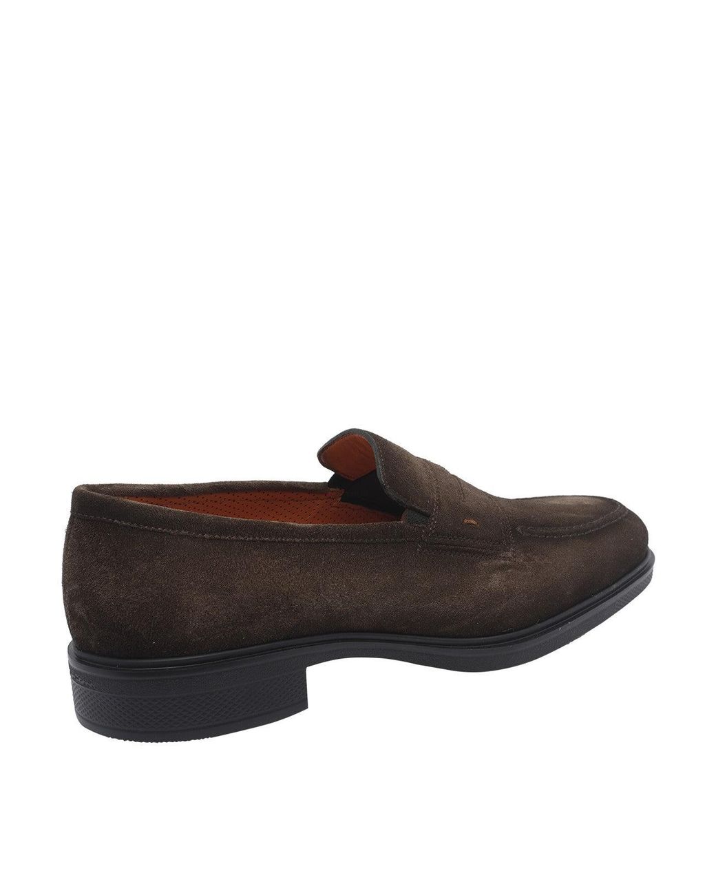 Santoni Brown Easy Loafers for men