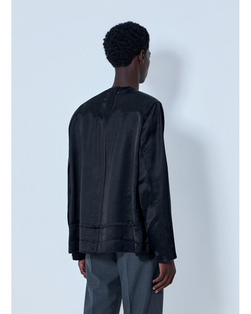 Maison Margiela Blue Buttoned Jacket With Patch Pockets for men