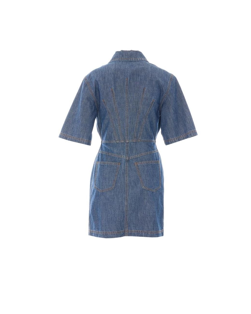Fendi Blue Denim Dress With Maxi Patch