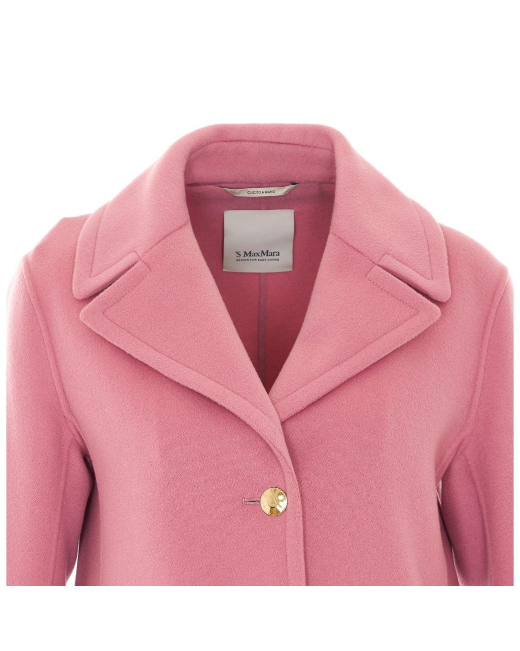 Max Mara Pink Smmsissy Single-Breasted Wool Drap Jacket