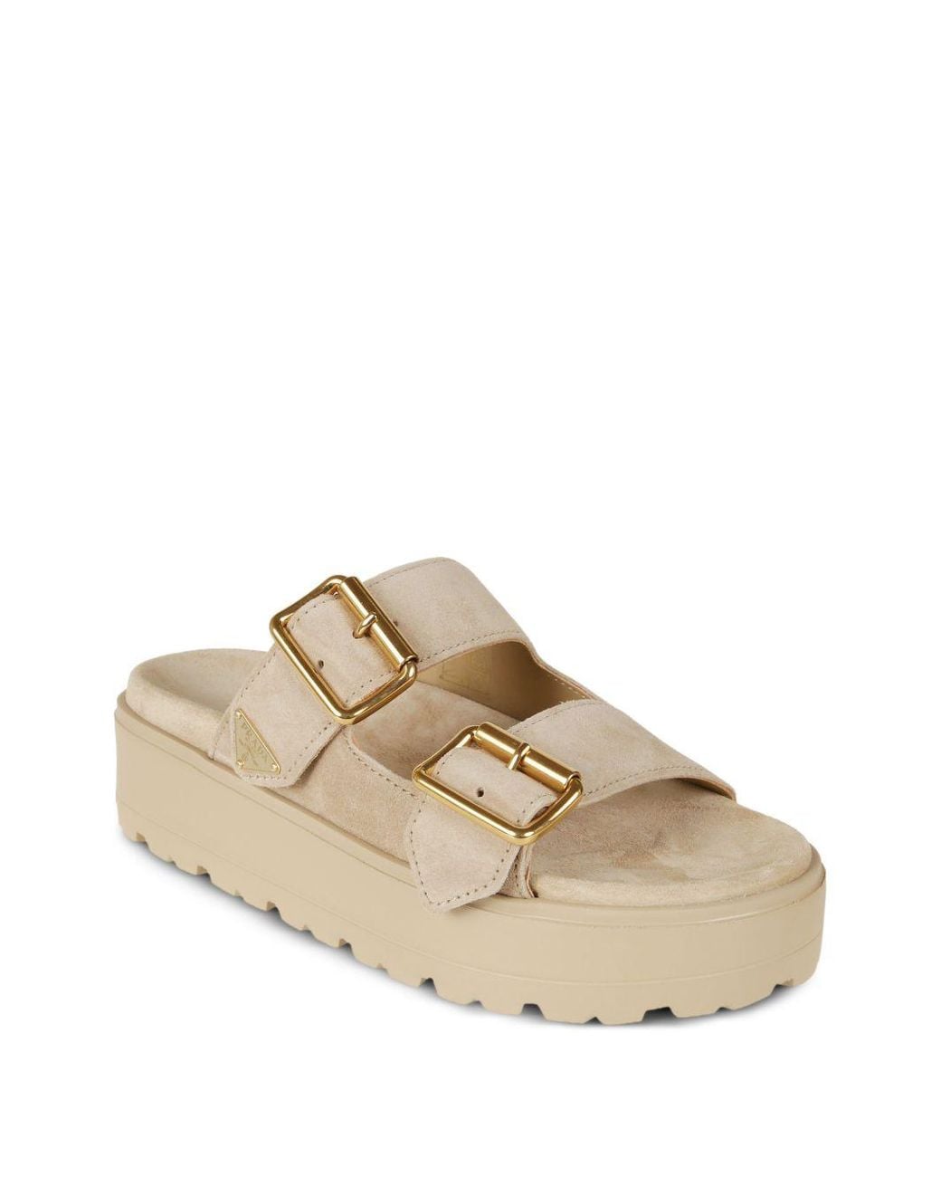 Prada Natural Suede Leather Sandals