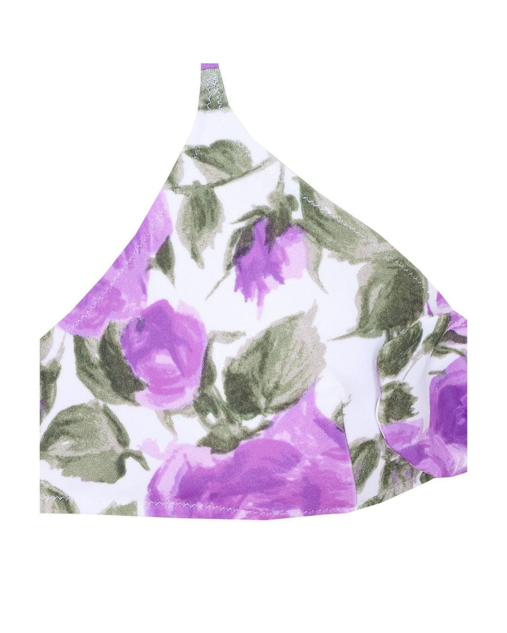 Chloé Purple Rose-Print Top Bikini