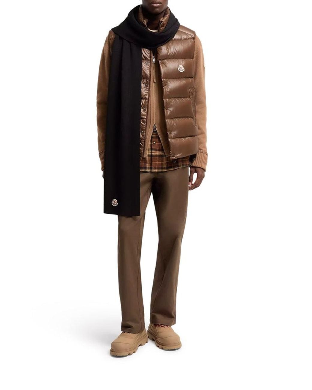 Moncler Blue Wool Scarf With Logo for men