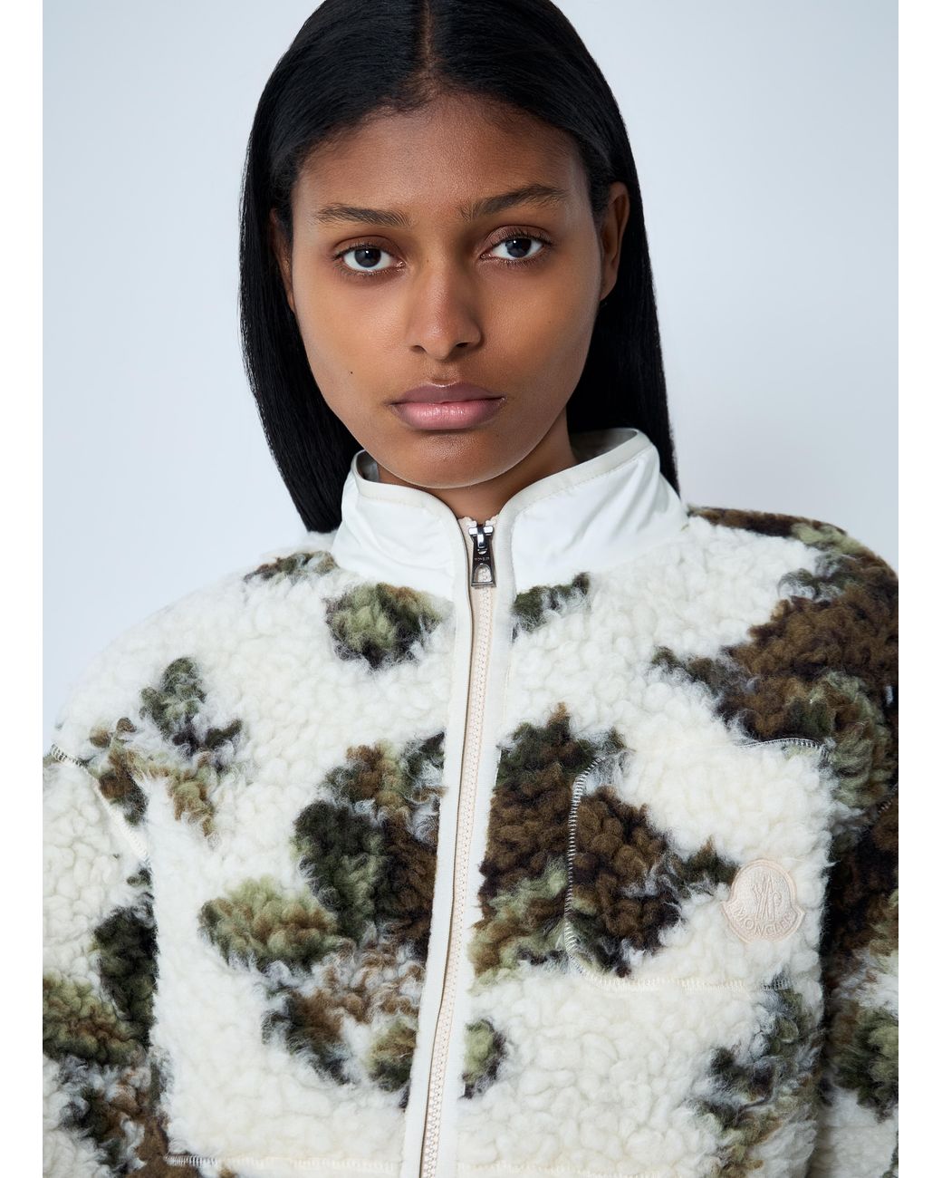 Moncler Blue Textured Zip-Up Jacket