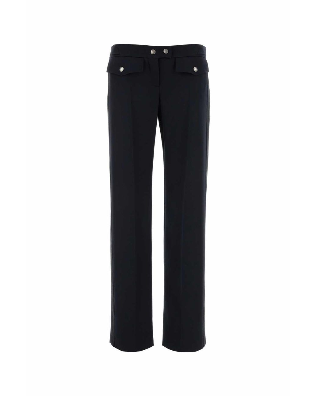 McQueen Black Navy Blue Wool Pant