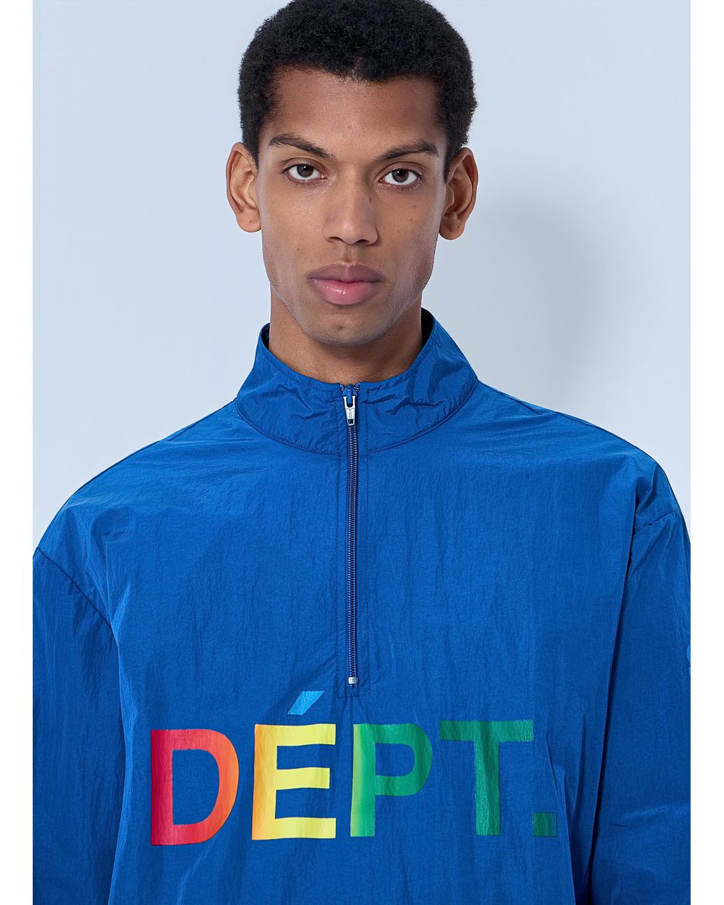 GALLERY DEPT. Blue Half-Zip Logo Pullover for men