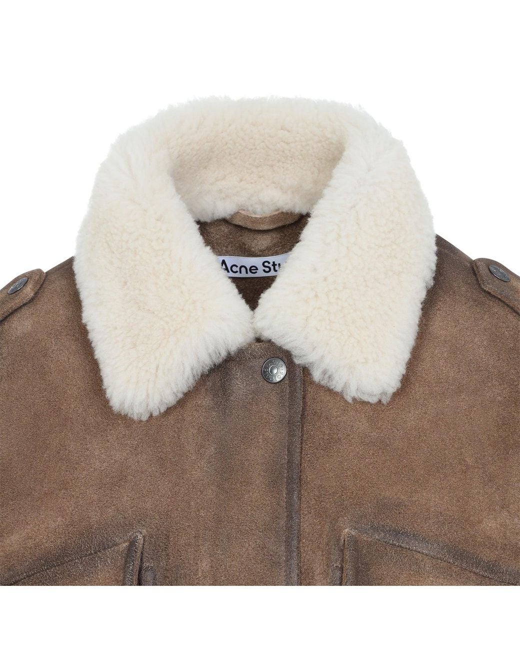 Acne Brown Leather Bomber Jacket