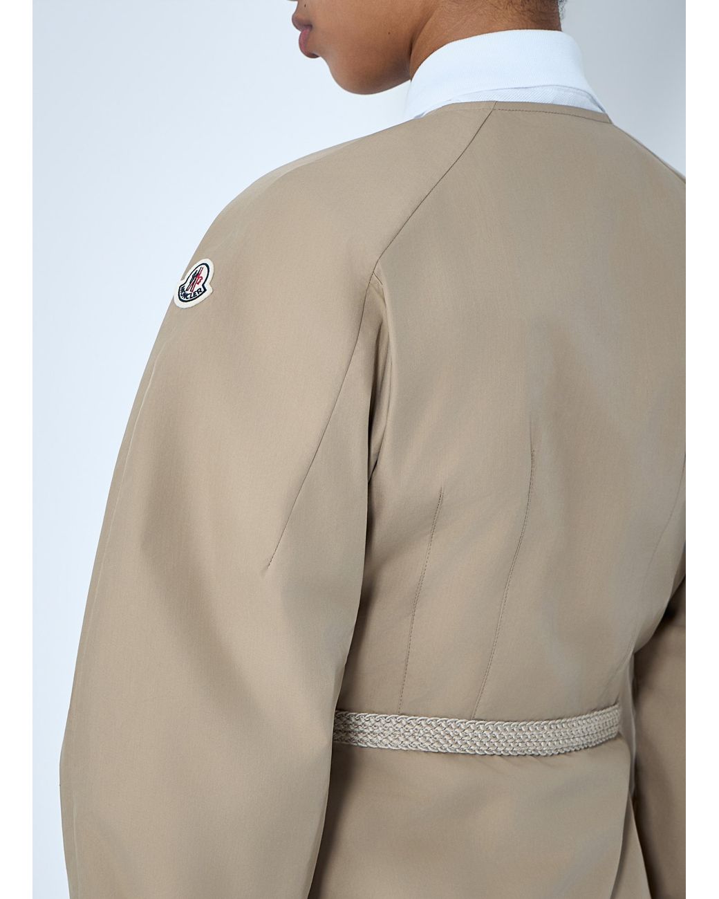 Moncler White Belted Utility Jacket