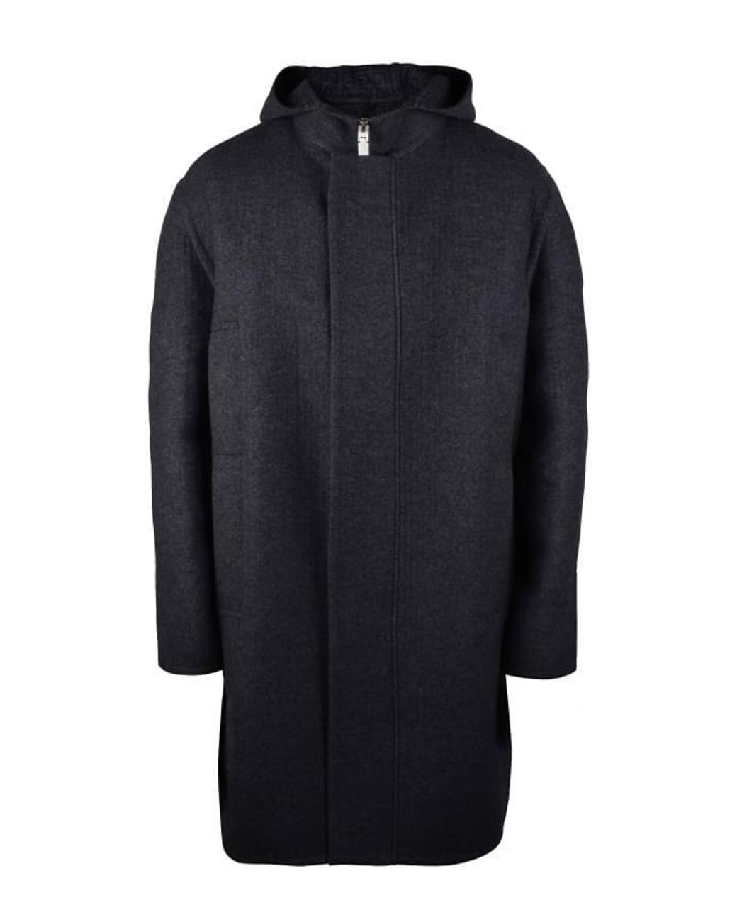 Givenchy Blue Hooded Wool-Blend Coat