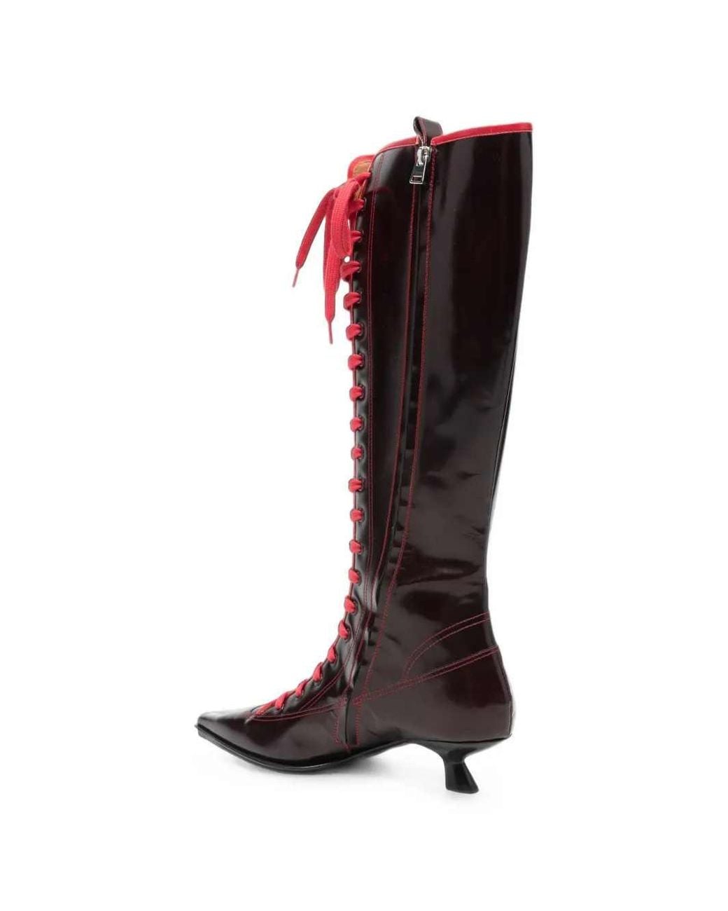 Marni Red Pointed-Toe Boots
