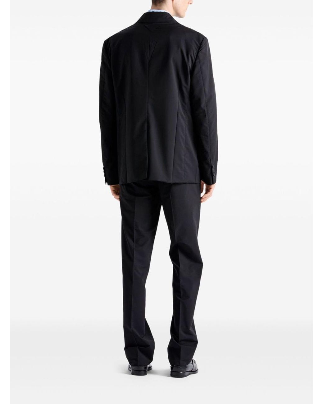 Prada Blue Triangle-Logo Trousers for men