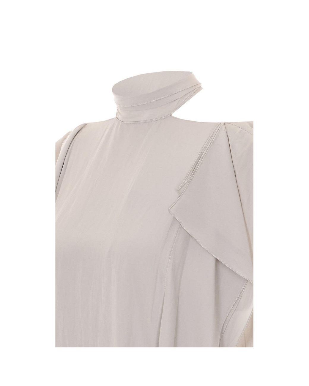 Lanvin Gray Frilled Top