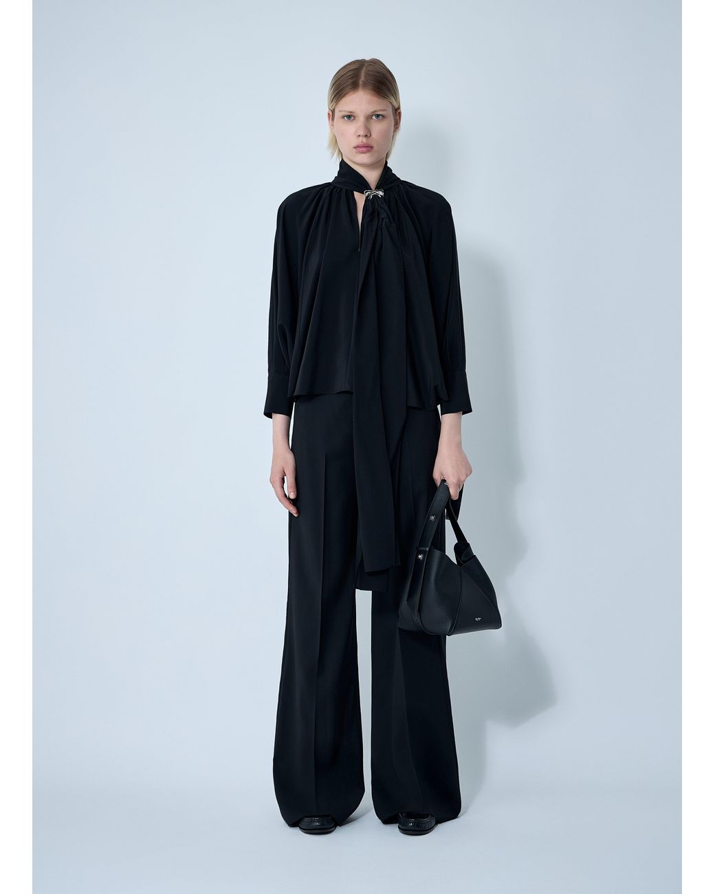 Max Mara Blue Silk Blouse