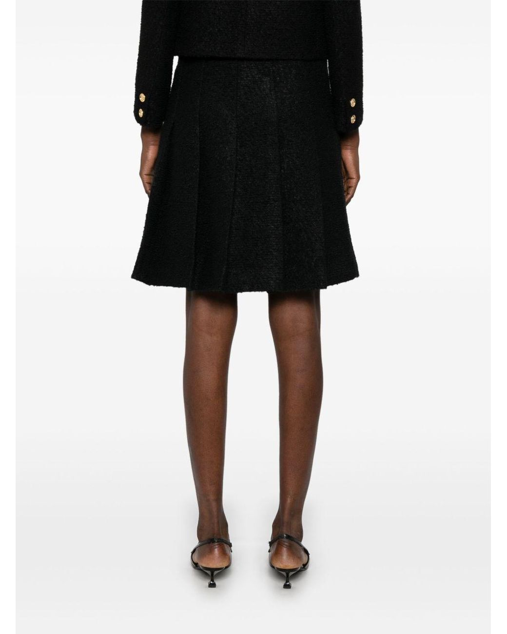 Céline Black Wool Pleated Skirt