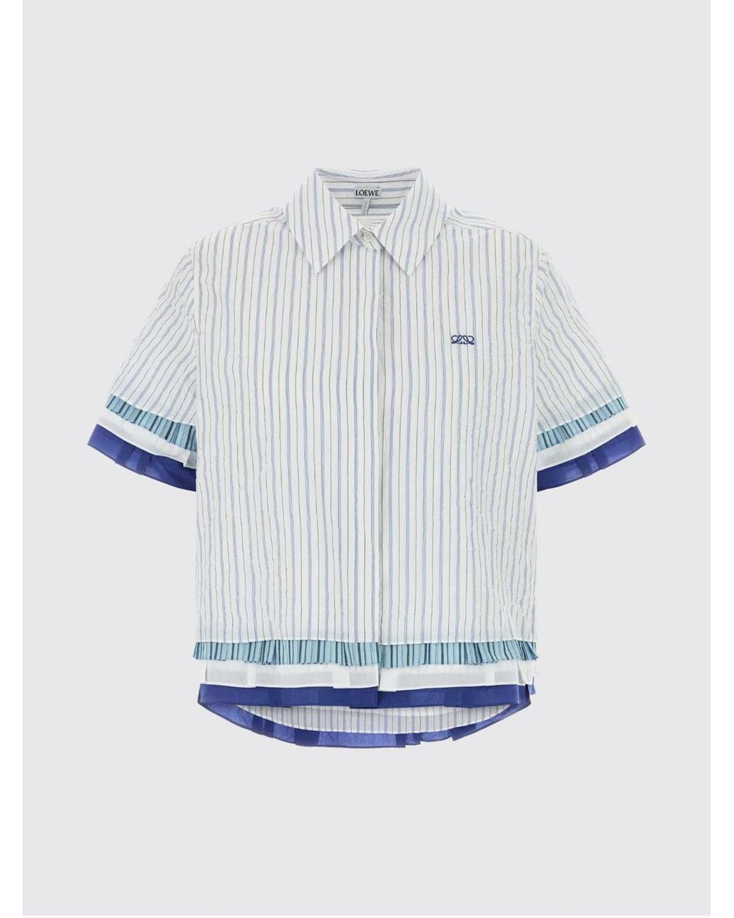 Loewe White Striped Cotton Blend Casual Shirt