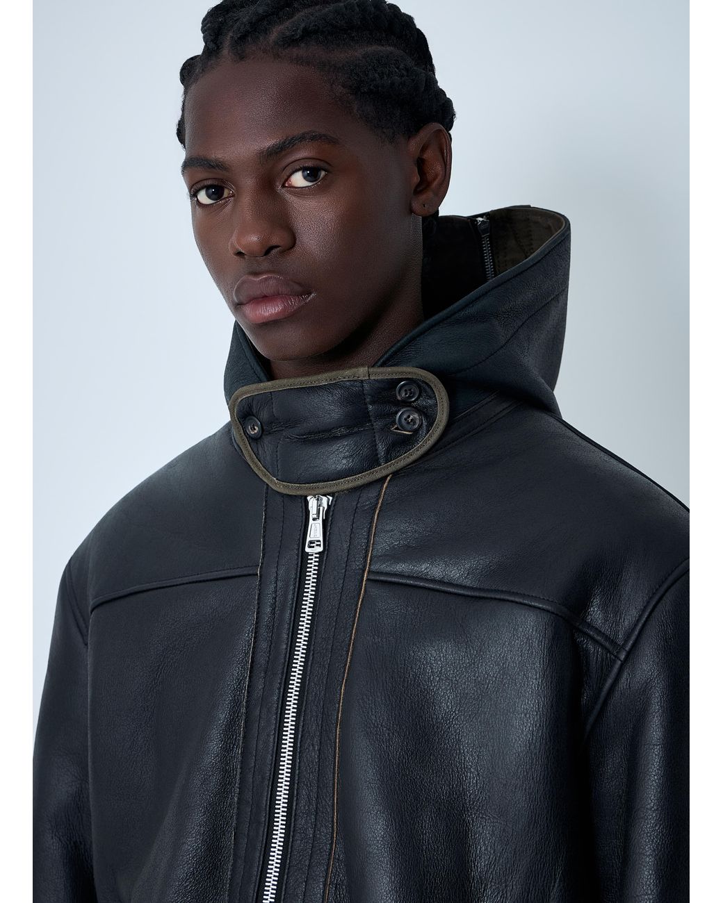 Our Legacy Blue Leather Blizzard Jacket for men