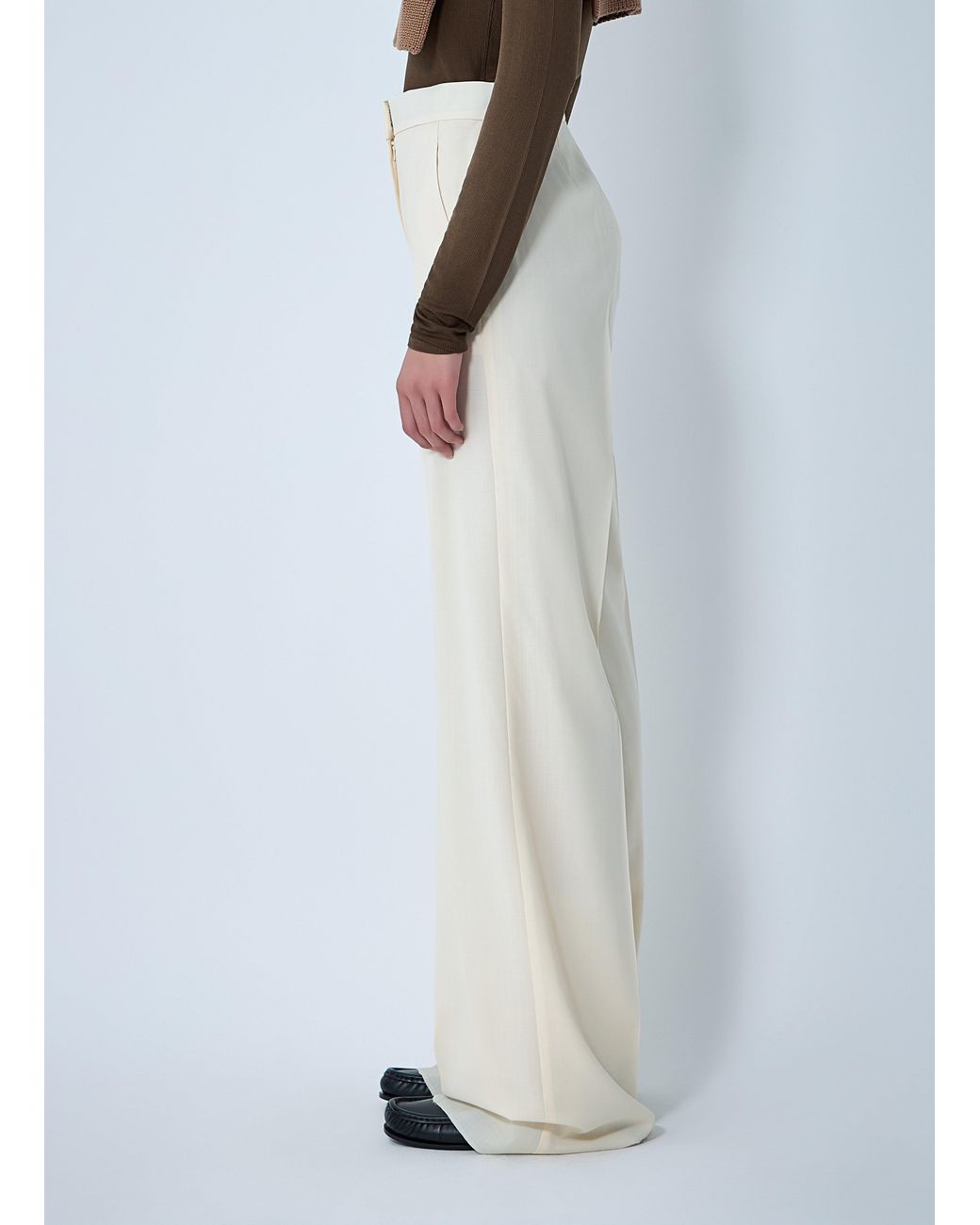 Max Mara White Tailored Wool Pants
