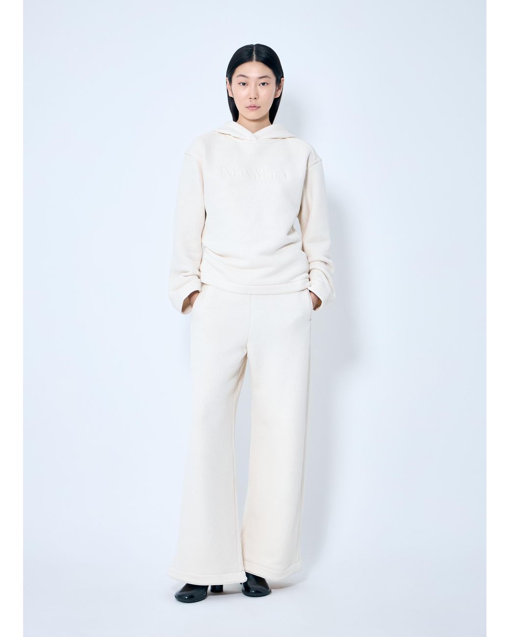 Max Mara White Knit Track Pants