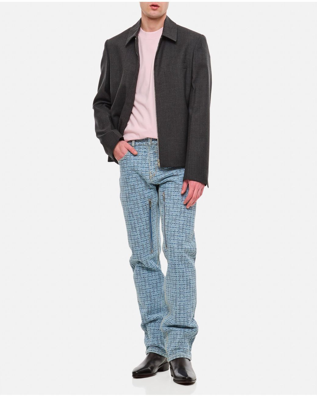 Givenchy Black Zipped Short Structured Jacket for men