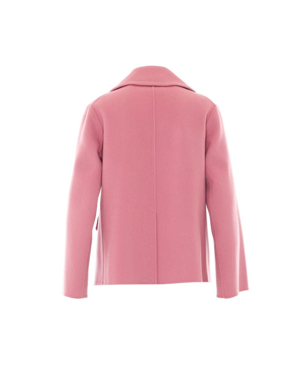 Max Mara Pink Smmsissy Single-Breasted Wool Drap Jacket