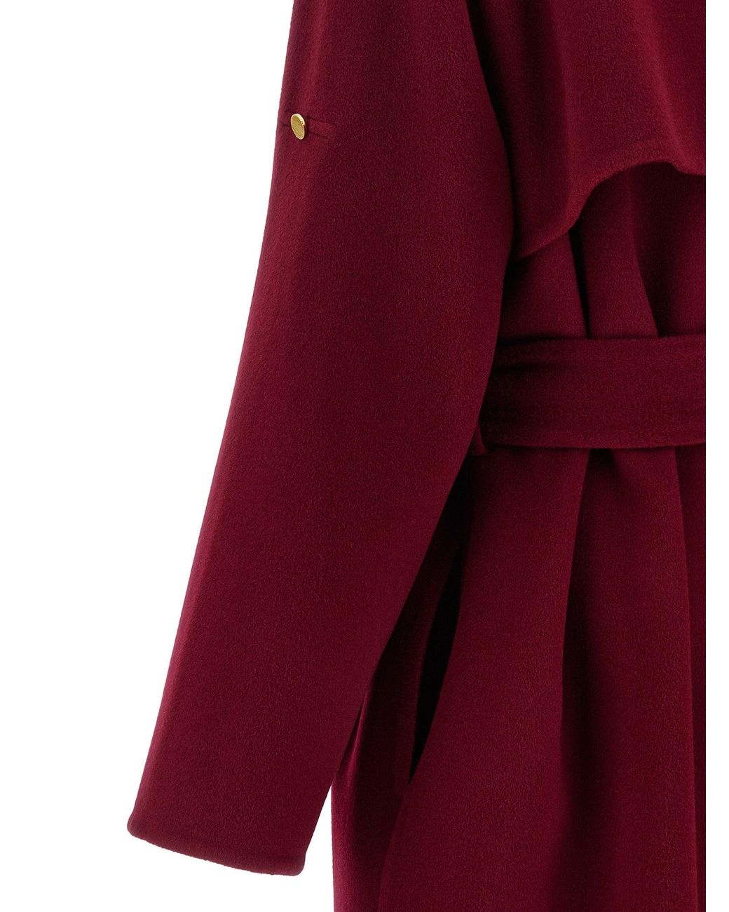 Alberta Ferretti Red Long Wool Coat