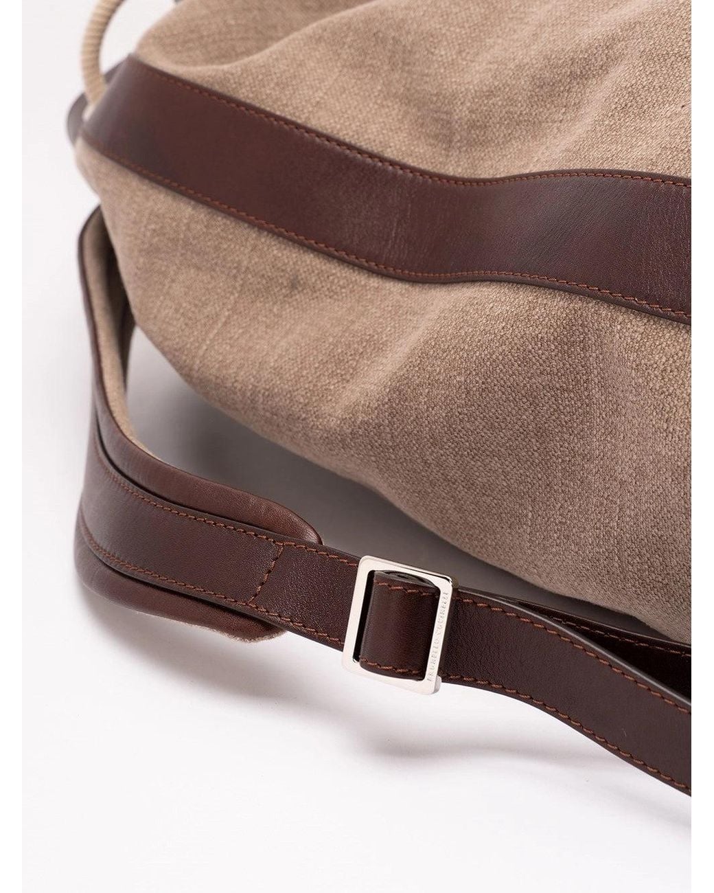 Brunello Cucinelli Brown Drawstring Backpack for men