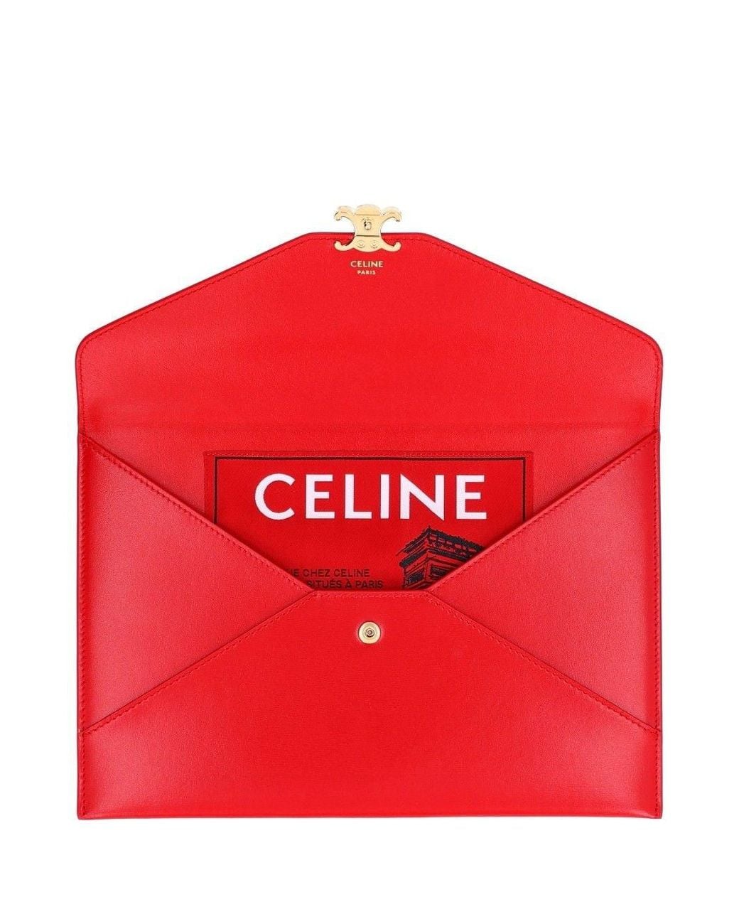 Céline Red "Envelope" Pouch