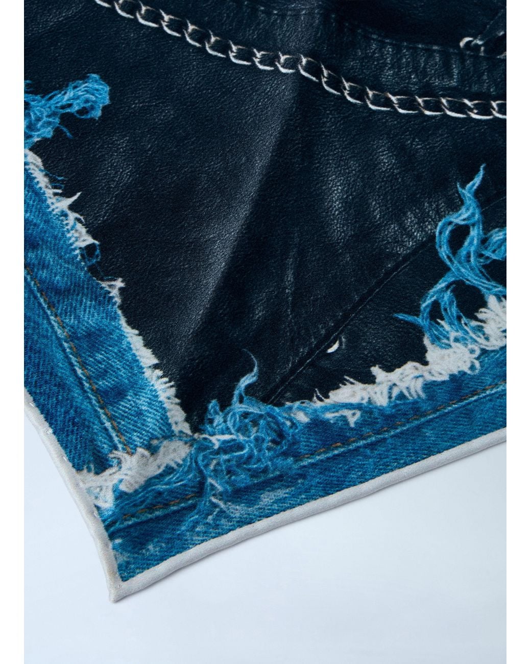 Acne Blue Printed Silk Scarf