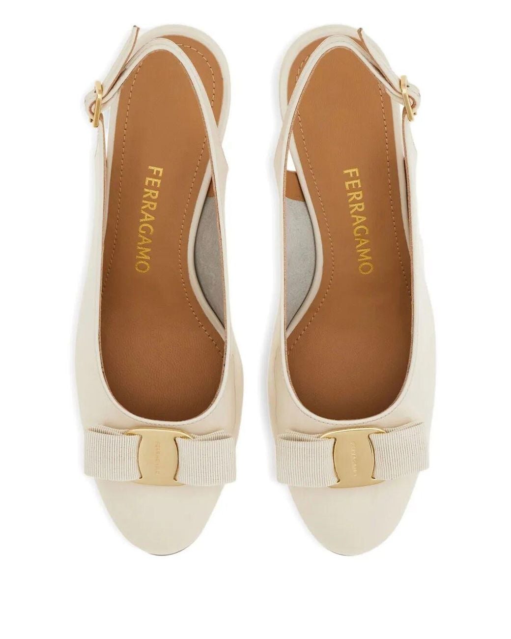 Ferragamo Natural Slingback Fiocco Vara