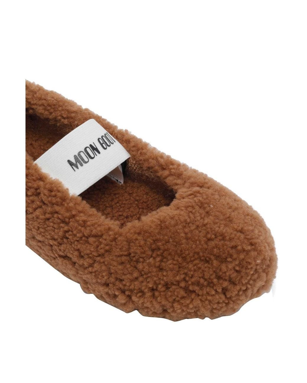 Moon Boot Brown Shearling Flats